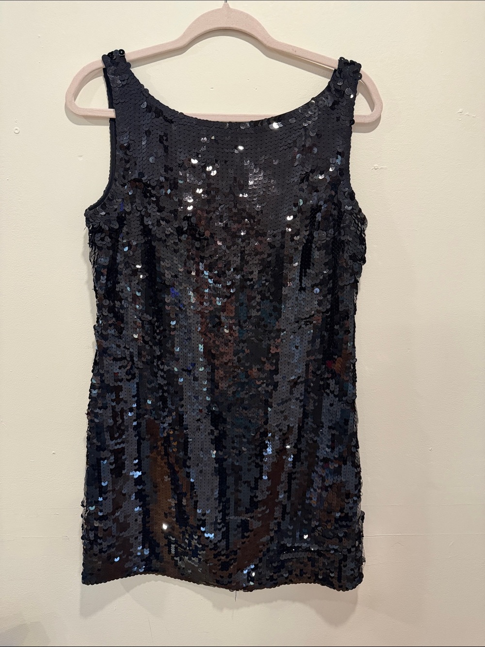 Black Sequin Sleeveless Mini Dress